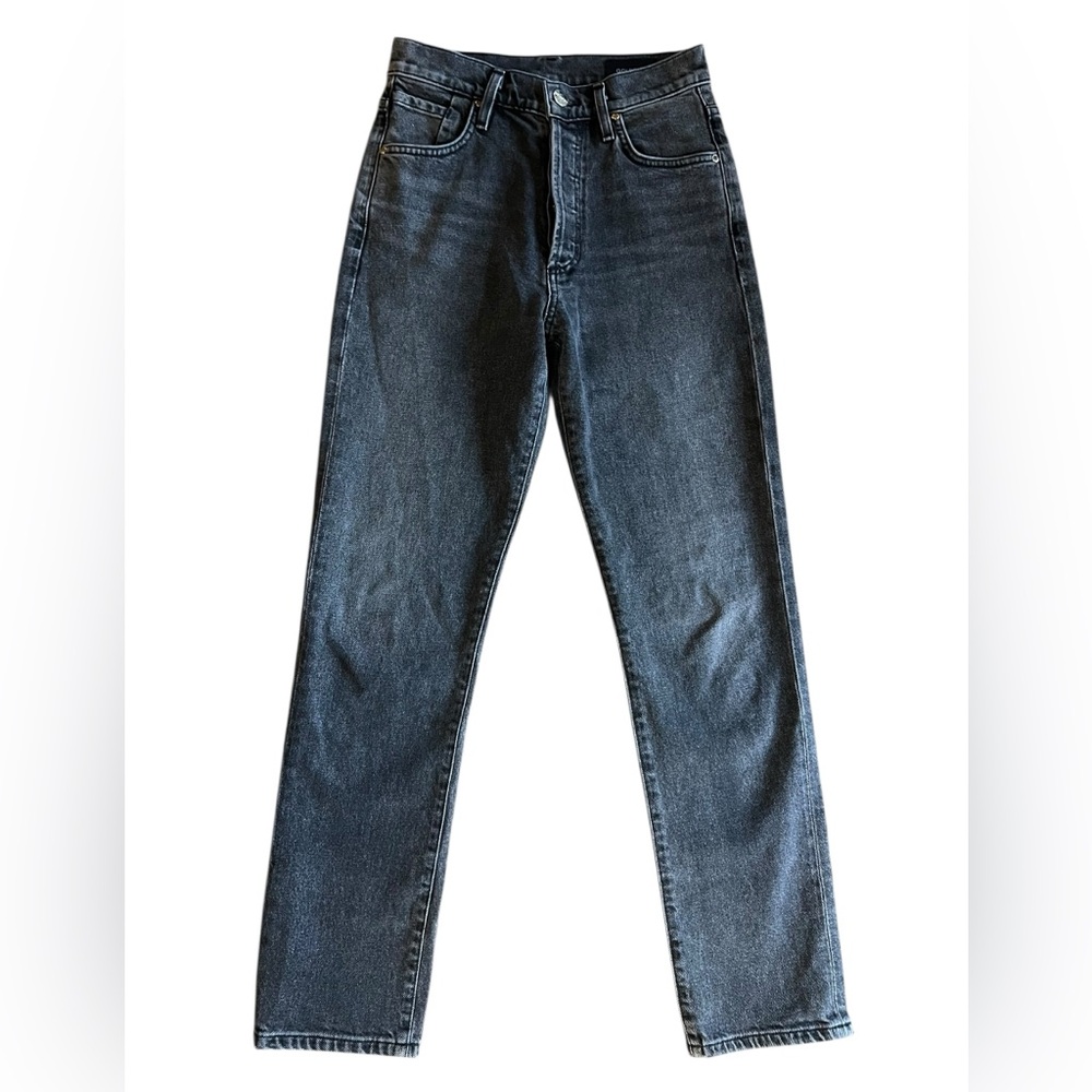 GOLDSIGN High-Rise Straight-Leg Jeans Designer Denim W3371 Sz 23 Made in CA, USA